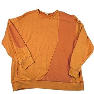 Ott Women's Crewneck Orange Sweatshirt Size 1x/2x 100% Cotton